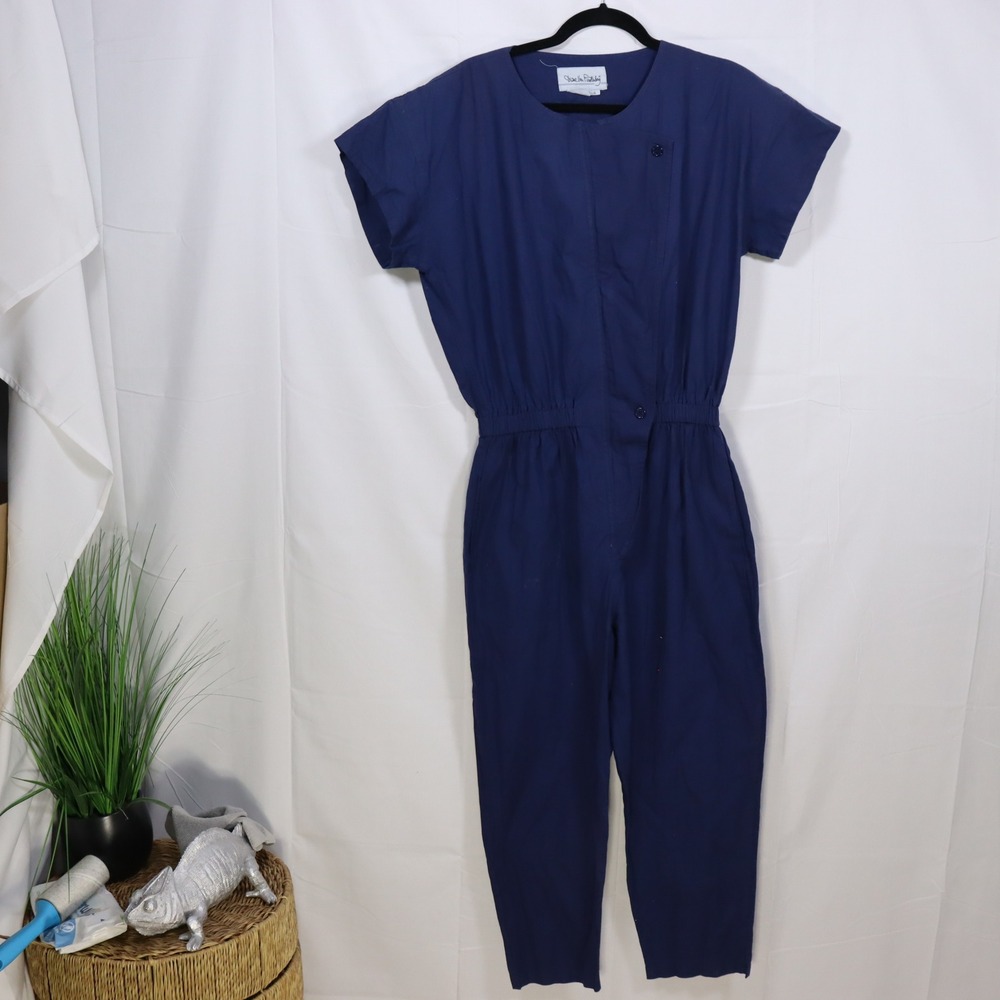 Diane Von Furstenberg Jumpsuit 6 Blue Womens Utility Core Romper